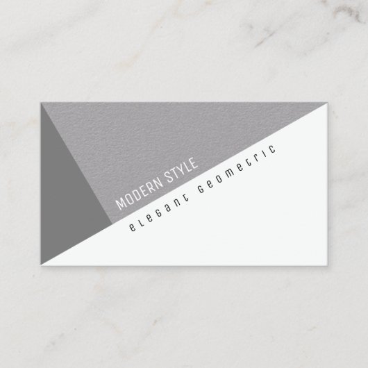 Elegante grijze geometrische moderne stijl visitekaartje (Voorkant)