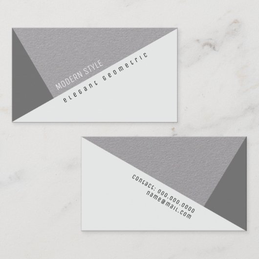 Elegante grijze geometrische moderne stijl visitekaartje (Voorkant / Achterkant)