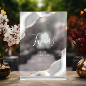Elegante Grijze Gouden Agaat Wedding Favors Acryl Bord