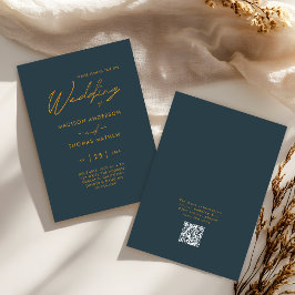 Elegante Grijze Gouden Moderne Typografie RSVP Tro Kaart