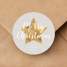 Elegante Grijze Gouden Ster Kerstmis 