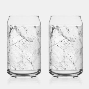 Elegante grijze 'Granite Haze Whorl' Marmeren text Blikvorm Glas