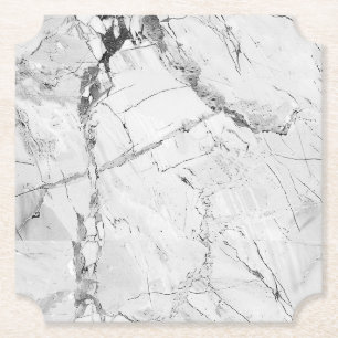 Elegante grijze "Granite Haze Whorl" Marmeren text Kartonnen Onderzetters