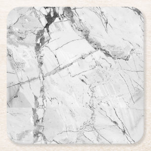 Elegante grijze "Granite Haze Whorl" Marmeren text Kartonnen Onderzetters
