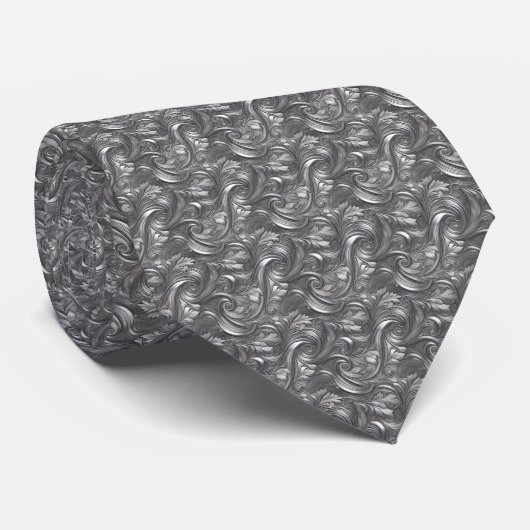 Elegante grijze heren stropdas (Opgerold)
