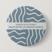 Elegante grijze hersenletsel bewustzijnsmaand ronde button 7,6 cm (Voorkant)