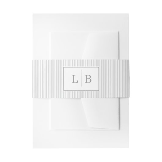 Elegante grijze initialen uitnodigingen wikkel (Voorkant Voorbeeld)