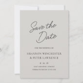 Elegante grijze klassieke bruiloft save the date (Voorkant)