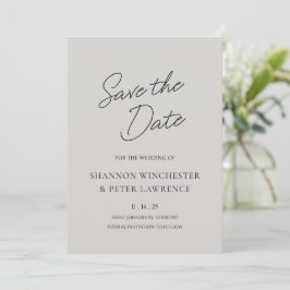 Elegante Grijze Klassieke Trouwdag Save The Date