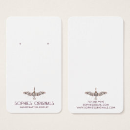 Elegante Grijze Lavendel Vliegende Vogel Oorbel Di Visitekaartje