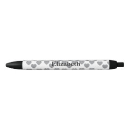 Elegante grijze liefde gepersonaliseerde naam pen