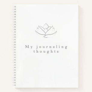Elegante grijze lotus bloem journaling gedachten notitieboek