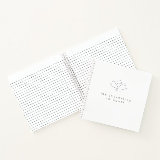 Elegante grijze lotus bloem journaling gedachten notitieboek (Binnen)