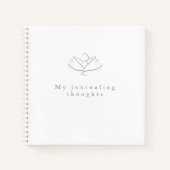 Elegante grijze lotus bloem journaling gedachten notitieboek (Voorkant)