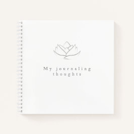 Elegante grijze lotus bloem journaling gedachten notitieboek
