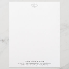 Elegante Grijze Lotus Bloem Yoga Docent Briefhoofd