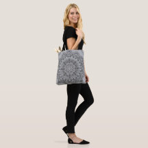Elegante grijze mandala patroon tas
