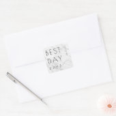 Elegante grijze marmeren kalligrafie vierkante sticker (Envelop)