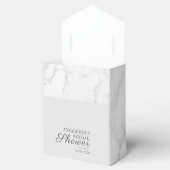 Elegante grijze marmeren patroon bruidsdouche bedankdoosjes (Geopend)