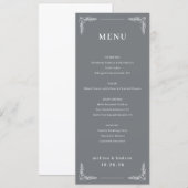 Elegante grijze menutemplate menu (Voorkant / Achterkant)