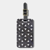 elegante grijze mozaïek bloem van het leven Tegel Bagagelabel (Voorkant verticaal)