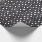 elegante grijze mozaïek bloem van het leven Tegel Cadeaupapier (Hoek)