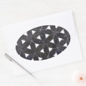 elegante grijze mozaïek bloem van het leven Tegel Ovale Sticker (Envelop)