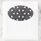 elegante grijze mozaïek bloem van het leven Tegel Ovale Sticker (Tas)