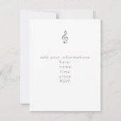 elegante grijze muziekuitvoering kaart (Achterkant)