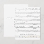 elegante grijze muziekuitvoering kaart (Voorkant / Achterkant)