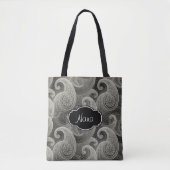 Elegante grijze Paisley Monogrammed Tote Bag (Voorkant)