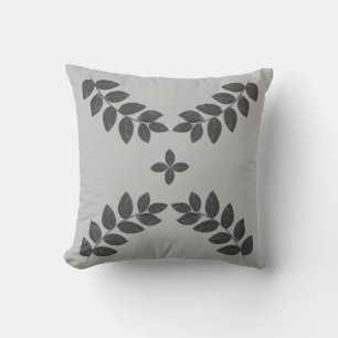 Elegante grijze plantbladeren kussen