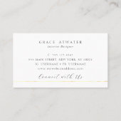 Elegante Grijze Professionele Gouden Streep Visitekaartje (Achterkant)