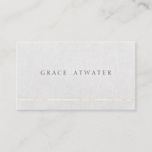 Elegante Grijze Professionele Gouden Streep Visitekaartje (Voorkant)