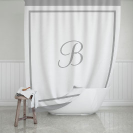 Elegante grijze rand schrift monogram douchegordijn