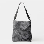 Elegante grijze rozen grijs bloemgrijs crossbody tas (Achterkant)