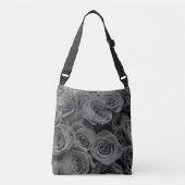 Elegante grijze rozen grijs bloemgrijs crossbody tas (Voorkant)