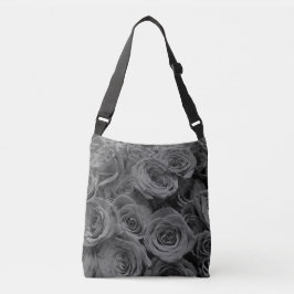 Elegante grijze rozen grijs bloemgrijs crossbody tas