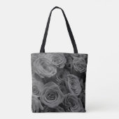 Elegante grijze rozen grijze bloemen grijs bloemig tote bag (Achterkant)