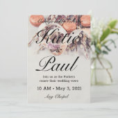 Elegante Grijze Rozen Huwelijksuitnodiging Kaart (Staand voorkant)