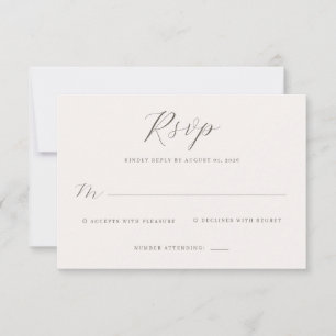 Elegante grijze RSVP-kaart RSVP Kaartje
