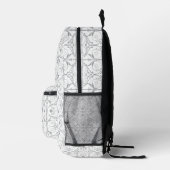 Elegante grijze rugzak met scrollpatroon (Rechts)