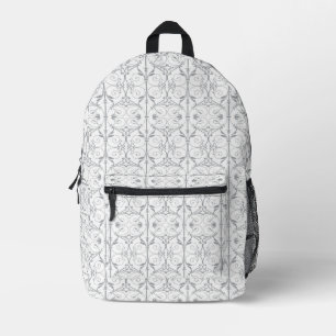 Elegante grijze rugzak met scrollpatroon