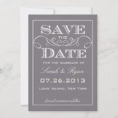 Elegante grijze save-the-date-aankondiging save the date (Voorkant)