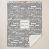 Elegante grijze script Moederdag gepersonaliseerd Sherpa Deken (Voorkant)
