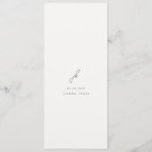 Elegante grijze script monogram bruiloft menu (Achterkant)