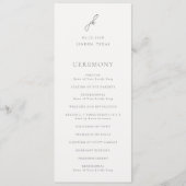 Elegante grijze script monogram trouwdag programmakaart (Voorkant)