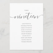 Elegante grijze script tafelnummer 19 zitplaatsind (Achterkant)