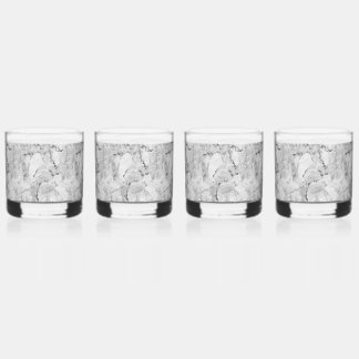 Elegante grijze 'Stone Mosaic Cascade' Marmeren te Whisky Glas