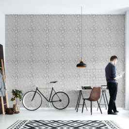 Elegante grijze textuurpatroon gekraste cirkels. behang